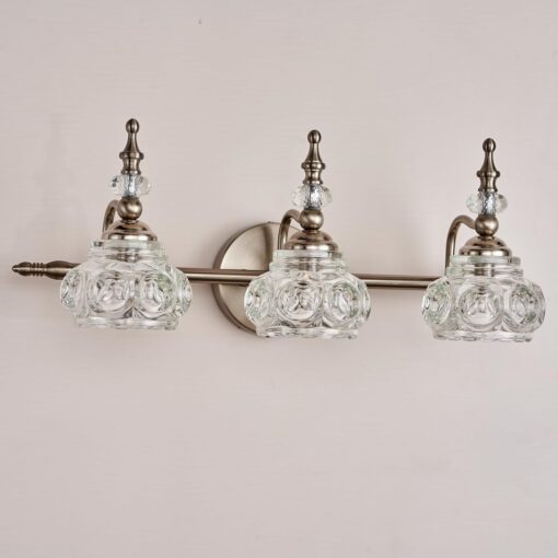 ZILANL Brushed Nickel Bathroom Vanity Light Fixtures Modern 3-Light Vanity Lights Bathroom Lighting Fixtures Vintage Wall Sconces Light Living Room Vanity Lighting Fixtures Over Mirror - Image 2