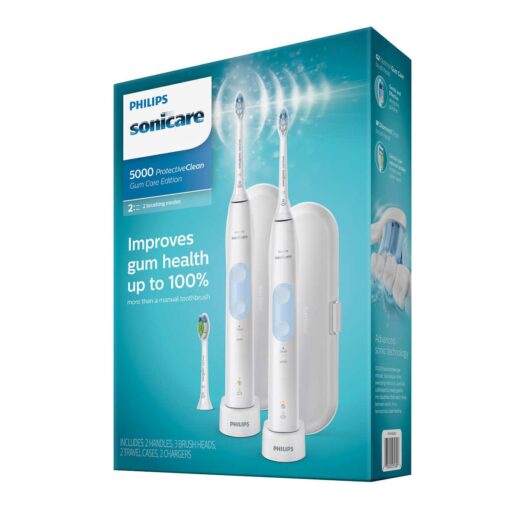 Sonicare Protective Clean Rechargeable Toothbrushes 2 Handless 3 Brush Heads & 2 Travel Case & 2 Chargers - Image 5