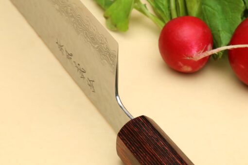 Yoshihiro VG10 46 Layers Hammered Damascus Nakiri Japanese Vegetable Knife (6.5'' (165mm) Rosewood Handle) - Image 5
