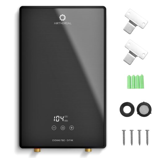 Airthereal Electric Tankless Water Heater, 9kW, 240Volts - Endless On-Demand Hot Water - Self Modulates to Save Energy Use - Small Enough to Install Anywhere - for Sink and Faucet, Evening Tide series - Image 2