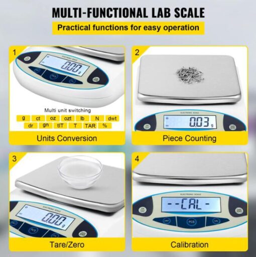 ZOCWJK Electronic Analytical Balance,0.01g High Precision Lab Scale,for Laboratory,Kitchen,Jewelry (5000g - Image 2