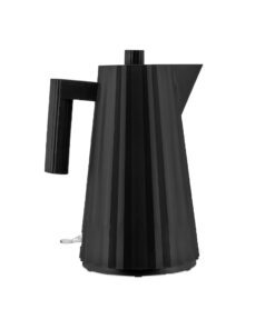 Alessi Plissé MDL06 B/UK Designer Electric Kettle, Thermoplastic Resin, UK Plug 2400 W, 170 cl, Black