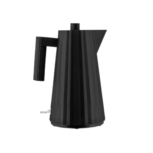 Alessi Plissé MDL06 B/UK Designer Electric Kettle, Thermoplastic Resin, UK Plug 2400 W, 170 cl, Black