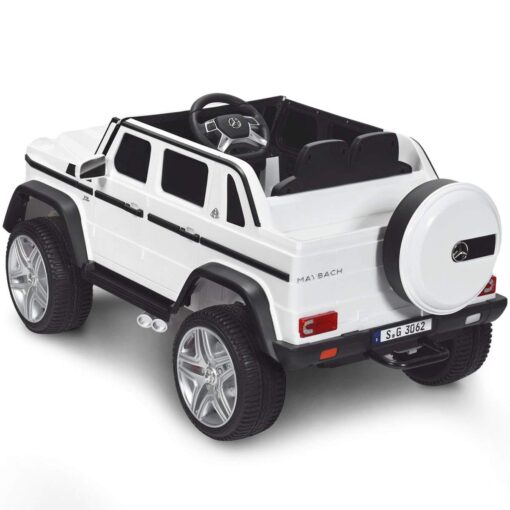 Costzon Ride on Car, Licensed Mercedes-Benz Maybach, 12V Battery Powered Vehicle Toy w/ 2 Motors, Remote Control, 3 Speeds, Lights, Horn, Music, Aux, Storage, Truck, Electric Car for Kids (White) - Image 2