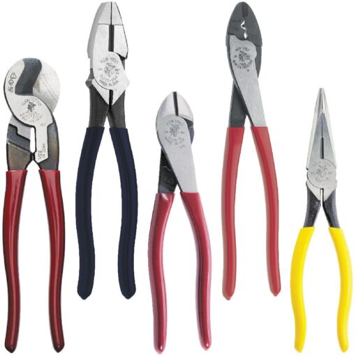 5-Piece Dipped Plier Kit with Diagonal, Needle Nose, Linesman, Cutter, Crimper Pliers and 9-Piece Screwdriver Set with Magnetizer - Image 7