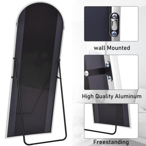 ZMYCZ Full Length Mirror, 71"x30" Arched Floor Mirror, Oversized Standing Mirrors, Hanging or Leaning Against Wall Mounted Mirrors, Large Full Body Mirror with Aluminum Frame for Bedroom (White) - Image 4