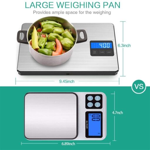 ZOCWJK Digital Kitchen Scale LCD Display 15kg Digital Food Scale for Cooking Baking Weighing Scales Electronic( - Image 4