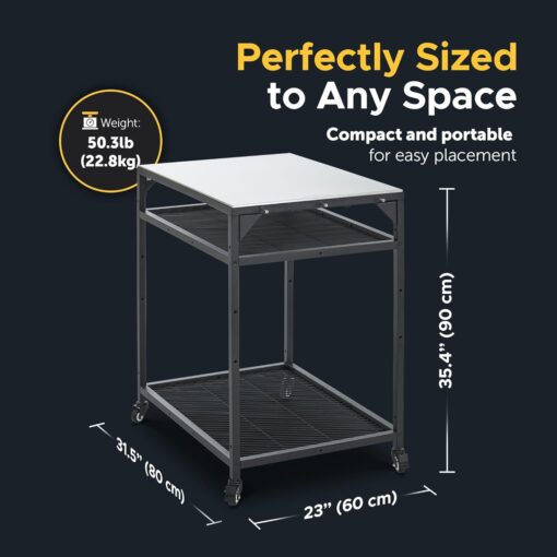 ooni Medium Modular Table - 31x22x35 Inch Pizza Oven Cart, Stainless Steel Pizza Oven Stand, Grill Barbecue Stand, Outdoor Table, Pizza Oven Accessories, Outdoor Pizza Oven Tables, Pizza Station - Image 9