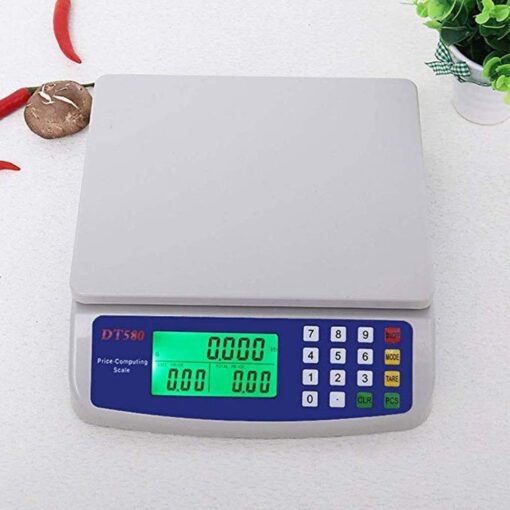 ZOCWJK Electronic Scales Precision 0.5G Platform Scale ABS Plastic Digital Kitchen Scales with LCD Display Scales(White-10kg/0.5g - Image 3