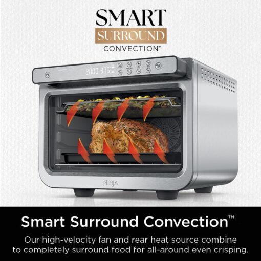 Ninja Air Fryer & Toaster Oven, Prestige Smart XL, Countertop Oven, Bakes up to 20 Cookies, Fits up to a 12lb Turkey, Pizza, Toast, Bake, Air Fry & Reheat, 1800 Watts, Stainless Steel, DT501 - Image 6