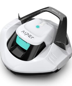 AIPER Cordless Robotic Pool Vacuum, Self-Parking Technology, Portable, Ideal for Above-Ground Flat Pool up to 40 Feet, White