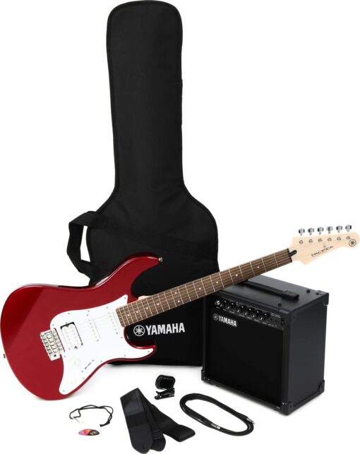 Yamaha GigMaker EG Electric Guitar Pack with Amplifier, Gig Bag, Tuner, Cable, Strap and Picks - Metallic Red