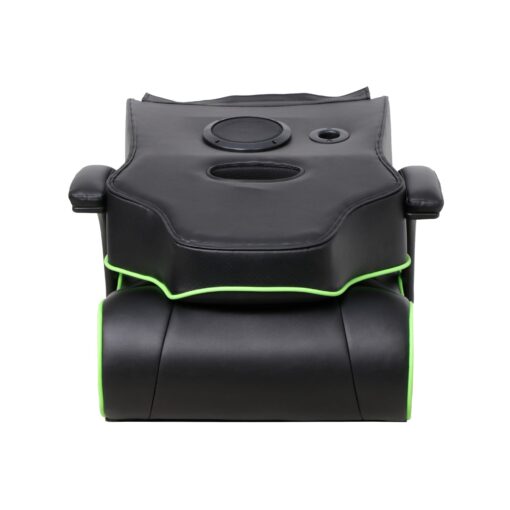 X Rocker Limewire Video Gaming Floor Chair with Armrests, Built-In Audio via Wireless Bluetooth, Foldable, Vegan Leather, 300 lbs Max, Amazon Exclusive, Black with Green - Image 5