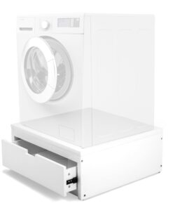 Ilyapa Washer and Dryer Stand - Universal Wooden Laundry Pedestal Washing Machine Stand Base with Drawer - Compatible with Samsung, LG, GE, Maytag - 28x28x12 in. - Patent Pending