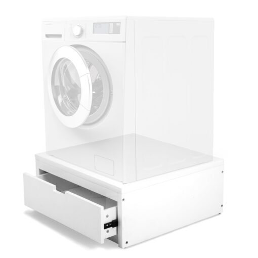 Ilyapa Washer and Dryer Stand - Universal Wooden Laundry Pedestal Washing Machine Stand Base with Drawer - Compatible with Samsung, LG, GE, Maytag - 28x28x12 in. - Patent Pending