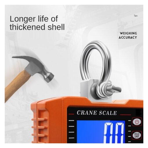 ZOCWJK Digital Crane Scale, Hanging Scale, 500kg/1000kg 1000Lbs/2000lbs Crane Scale Electronic Industrial Scale Digital Hanging Hook Farm Fishing Outdoor for Construction S(1000kg-1 - Image 3