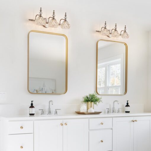 ZILANL Brushed Nickel Bathroom Vanity Light Fixtures Modern 3-Light Vanity Lights Bathroom Lighting Fixtures Vintage Wall Sconces Light Living Room Vanity Lighting Fixtures Over Mirror - Image 3