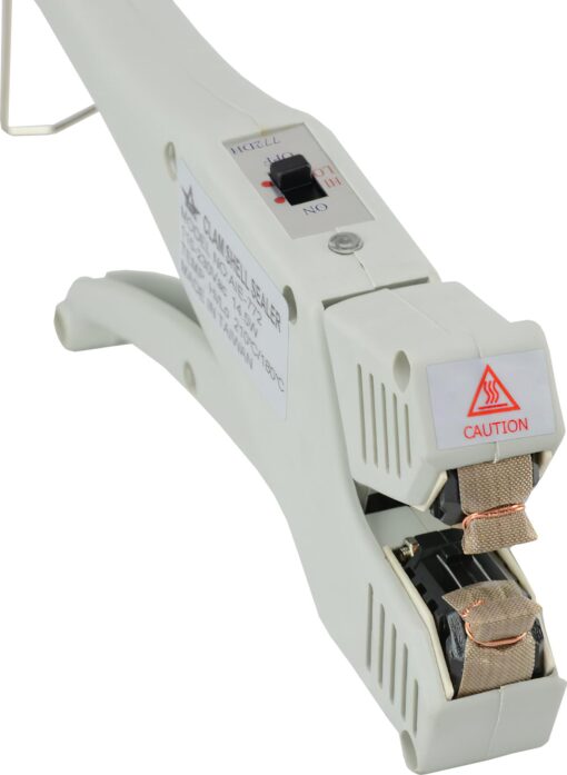 AIE AIE-772 Direct Heat Portable Handheld Clamshell Sealer; 14.5W; 10 mm Max Seal Length; 5 mm Seal Width; Up to 100 mm Max Material Thickness; High and Low-Temperature Control Switch; Power Light - Image 5