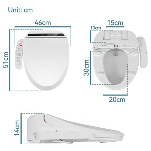 YOURLITE Bidet Toilet Seat Electric Warm Water Bidet with Warm Air Drying, Heated Seat Bidet with Self-cleaning Nozzle Temperature Adjustable White Toilet Seat - Image 4
