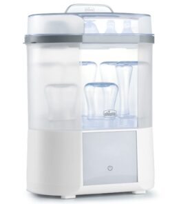 Chicco Advanced Electric Steam Sterilizer & Dryer for Baby Bottles, Feeding Accessories and More | Eliminates 99.9% of Germs | 4 Programming Options | 2 Configurations | Automatic Shut-Off