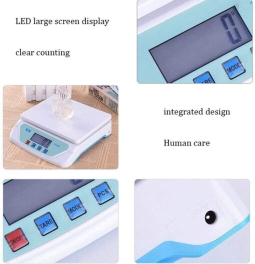 ZOCWJK Electronic Scales 15kg/0.5g High-Precision Kitchen Food Scales Weighing Scales ABS Counting Scale LCD HD Display Scales(One Color-15kg/0.5g - Image 5