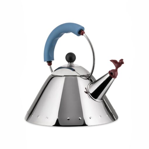 Alessi Kettle, 9'' H x 8.5'' W x 8.5'' D, Blue - Image 4
