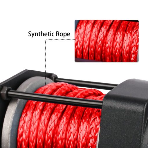 XPV AUTO 3000 lb 12V DC Electric Winch, Off Road Waterproof Winch for UTV ATV Boat with Both Wireless Handheld Remote and Corded Control Recovery Winch Synthetic Rope - Image 5