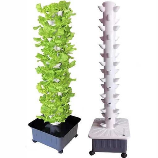 15 Floors 45 Plants Sites Indoor Vertical Gardening Grow Kit, Hydroponics Tower Garden for Indoor Herbs, Fruits and Vegetables 42x42x154cm
