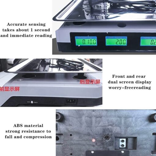 ZOCWJK Wlectronic Food Scales Digital Electronic Scales Digital Kitchen Scales, Commercial Table Scales Price Computing Scales, Stainless Steel Platform Scale 40Kg with LED( - Image 6