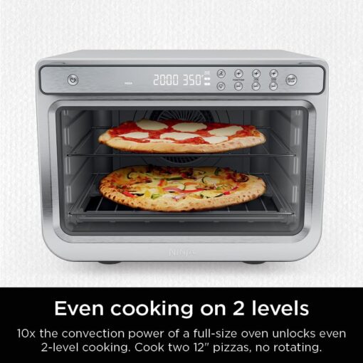 Ninja Air Fryer & Toaster Oven, Prestige Smart XL, Countertop Oven, Bakes up to 20 Cookies, Fits up to a 12lb Turkey, Pizza, Toast, Bake, Air Fry & Reheat, 1800 Watts, Stainless Steel, DT501 - Image 5