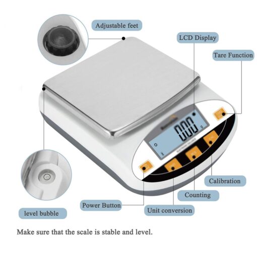 YXCUSAM High-Precision Electronic Balance Scale, Precision Digital Scale, Maximum Weighing: 5kg, for Laboratory - Image 3
