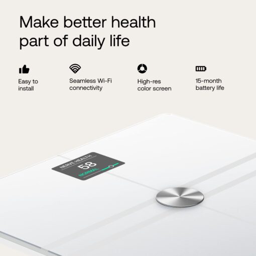 WITHINGS Body Comp - Scale for Body Weight and Complete Body Analysis, Wi-Fi & Bluetooth, Baby Weight Scale, Digital Scale, Accurate Visceral Fat, Heart Health, Scales Compatible with Apple, FSA/HSA - Image 2