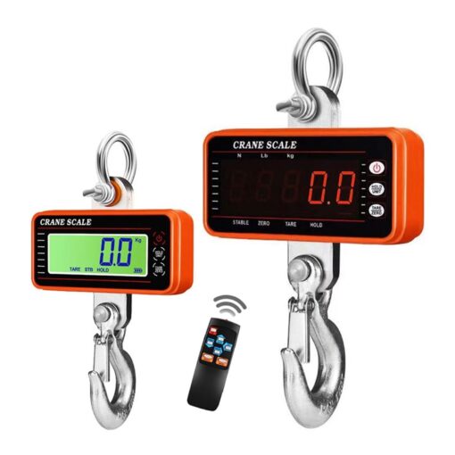 1500KG/500g High Precision Crane Scale LCD/LED Display Digital Weighing Scale with Remote Control Industrial Hanging Scale,Electronic Hanging Scale(Orange LCD Display) - Image 6