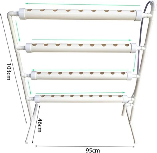XENITE Hydroponics Growing System Hydroponic Grow Kit, 36 Holes Pipe Grow Kit Indoor Greenhouse Planting Box Gardening System Nursery Pot Hydroponic Rack Hydroponic Tower - Image 6