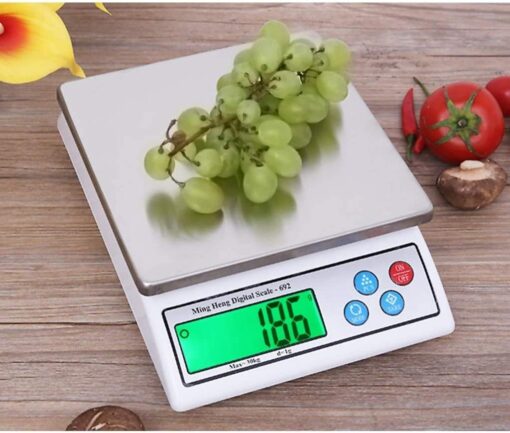 ZOCWJK Electronic Scales Digital Display Jewelry Scales Stainless Steel Mini Digital Weighing Scale LCD Display Scales(White-30KG/1G - Image 2