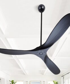 ZIMOFLL 52" Ceiling Fans without Lights, Ceiling Fan no Light with 3 Blades, Solid Wood Ceiling Fan with Remote Control and DC Motor, Indoor Outdoor Ceiling Fans for Patios-Black