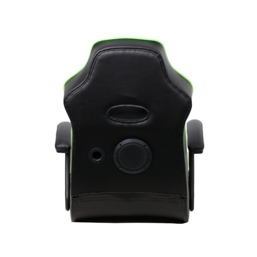 X Rocker Limewire Video Gaming Floor Chair with Armrests, Built-In Audio via Wireless Bluetooth, Foldable, Vegan Leather, 300 lbs Max, Amazon Exclusive, Black with Green - Image 6
