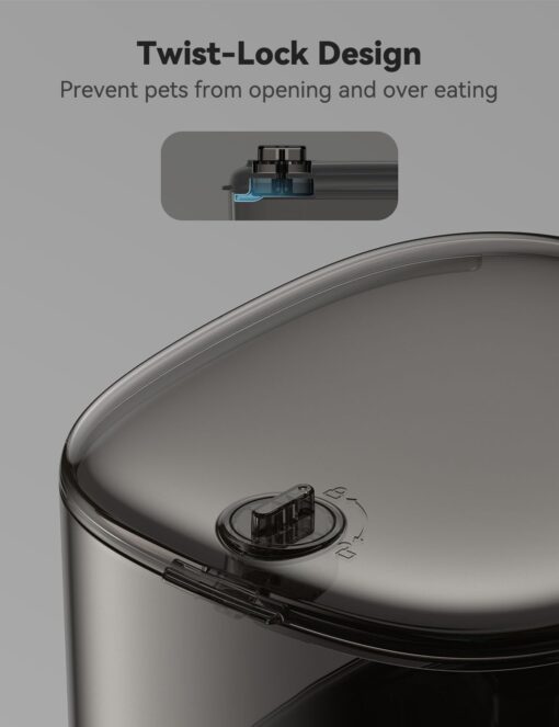 WOPET 6L Automatic Cat Feeder, WiFi Automatic Dog Feeder with APP Control for Remote Feeding, Automatic Cat Food Dispenser with Low Food Sensor and Voice Recorder, Up to 15 Meals Per Day - Image 2