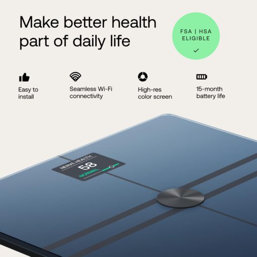WITHINGS Body Comp - Scale for Body Weight and Complete Body Analysis, Wi-Fi & Bluetooth, Baby Digital Scale, Accurate Visceral Fat, Heart Health, Scales Compatible with Apple, FSA/HSA - Image 2