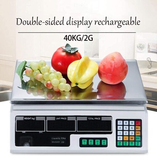 ZOCWJK Digital Scales Food,Kitchen Food Scales Digital Electronic Scale Price Computing Weighing, 40kg Commercial Shop Platform Scale for Fruits Vegetable Scale( - Image 4