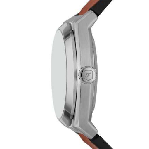 Fossil Men's Everett Automatic Silver Stainless Steel and Brown Leather Band Watch (Model: ME3261) - Image 4