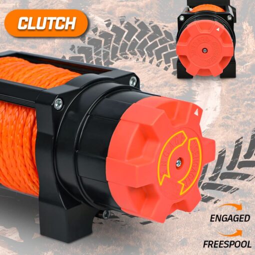 ZESUPER 6000lb Waterproof IP67 Electric Winch for UTV ATV Trailer, 12 Volt Winch with Synthetic Rope，Hawse Fairlead, Wireless Handheld Remote and Corded Control - Image 9