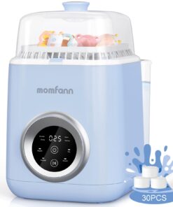 MOMFANN 4 in 1 Baby Bottle Washer with 2 Wash Time, Baby Bottle Sterilizer and Dryer, Save time & Effort, Easy to Use, Baby Blue