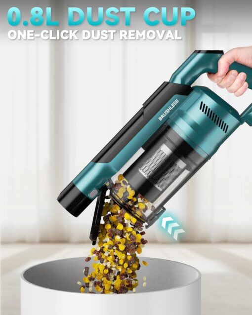 350W Cordless Vacuum Cleaner for Makita 18V Battery, 35kPa Brushless Lightweight Stick Vacuum with 3 Mode Suction, 6 in 1 Stick Vacuum Cleaner with HEPA for Floor, Carpet, Car (Battery Not Included) - Image 5