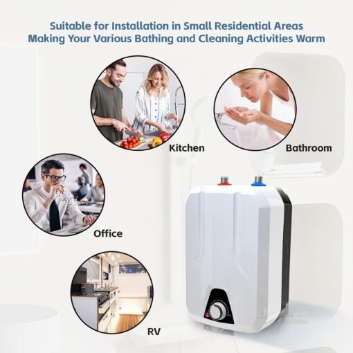 110V-120V 1.5Kw Small Under Sink Tank 2.16Gallon Water Heater Hot Storage,Mini Instant Electric RV TR Trailer Kitchen Compact Point-of-Use, (2.16gallon) - Image 3