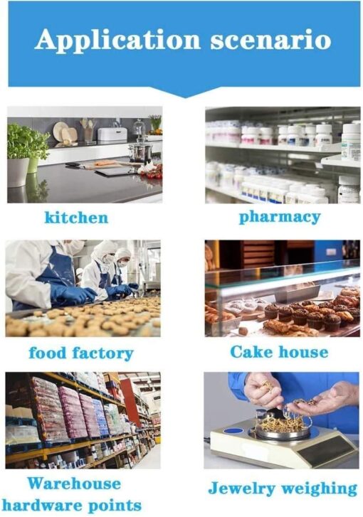 ZOCWJK Wlectronic Food Scales Digital Digital Kitchen Weighing Electronic Scales 10kg/1g LCD Backlit for Food Factory Cake House Pharmacy Scales (One Color-3kg/0.1g - Image 4