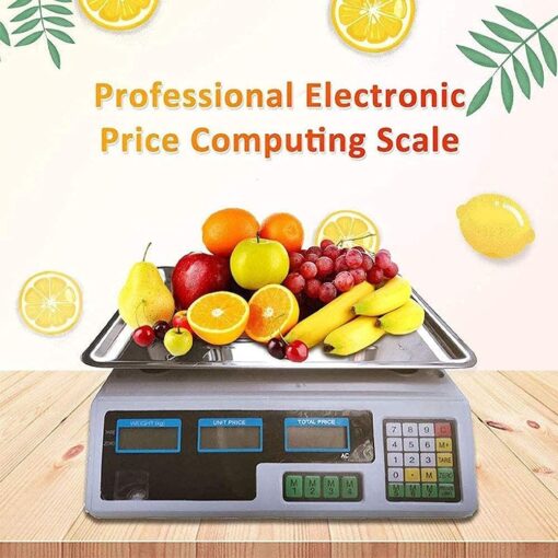 ZOCWJK Wlectronic Food Scales Digital Electronic Scales Digital Kitchen Scales, Commercial Table Scales Price Computing Scales, Stainless Steel Platform Scale 40Kg with LED( - Image 7