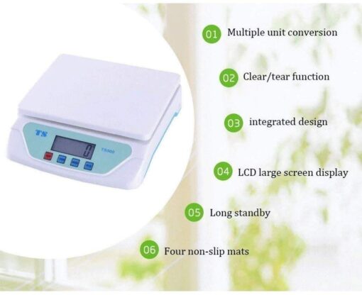ZOCWJK Electronic Scales 15kg/0.5g High-Precision Kitchen Food Scales Weighing Scales ABS Counting Scale LCD HD Display Scales(One Color-15kg/0.5g - Image 2