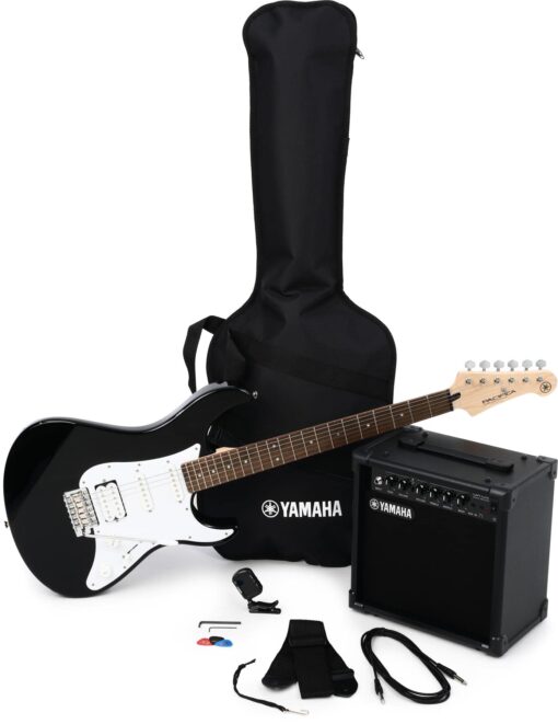 Yamaha GigMaker EG Electric Guitar Pack with Amplifier, Gig Bag, Tuner, Cable, Strap and Picks - Black