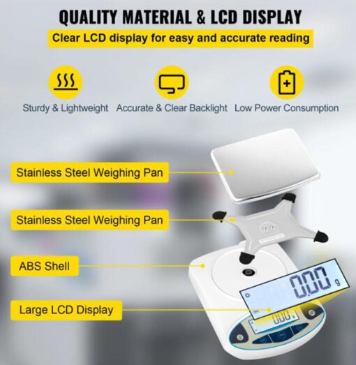 ZOCWJK Electronic Analytical Balance,0.01g High Precision Lab Scale,for Laboratory,Kitchen,Jewelry (5000g - Image 6
